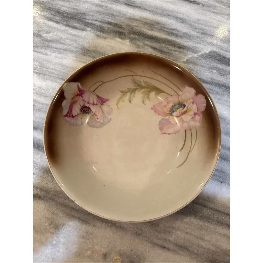 Vintage P.V. Germany Flowers Porcelain Serving‎ Bowl 1934